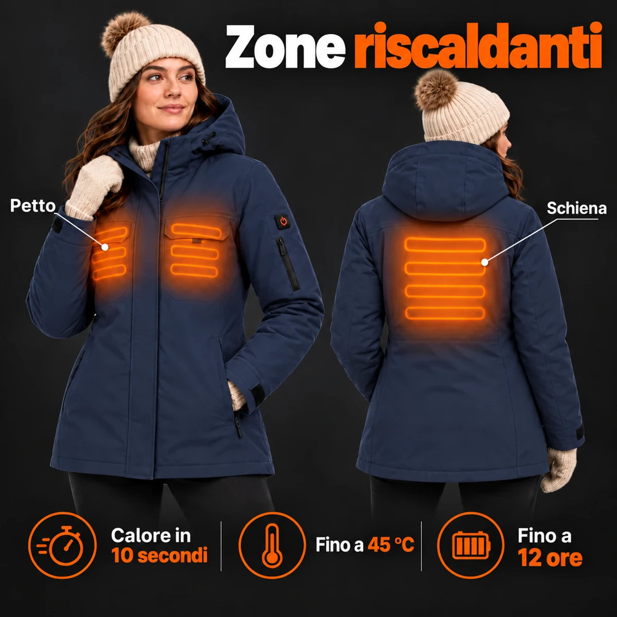 PyreFit Terrano in blu navy – zone riscaldanti