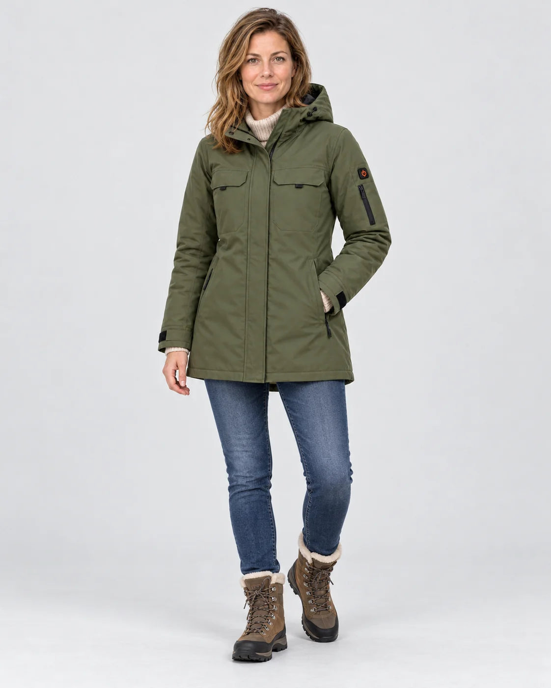 Parka riscaldato da donna PyreFit Terrano, vista a figura intera