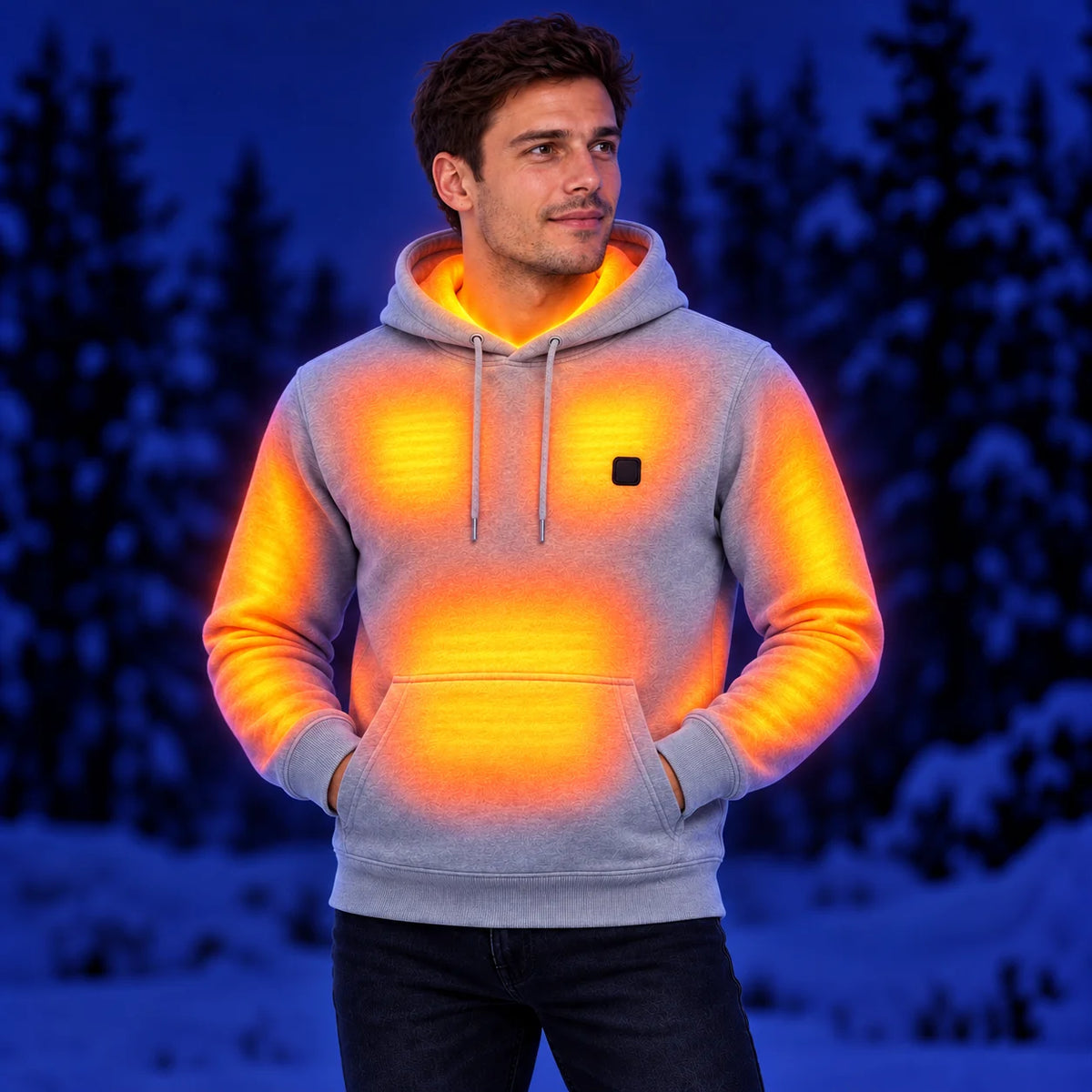 Felpa riscaldata con cappuccio PyreFit Velocor – calore su nuca, petto, addome, braccia e schiena
