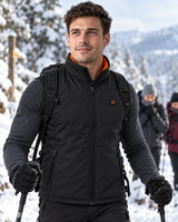 Gilet sportivo riscaldato da uomo PyreFit Ventaro in inverno: durante un'escursione