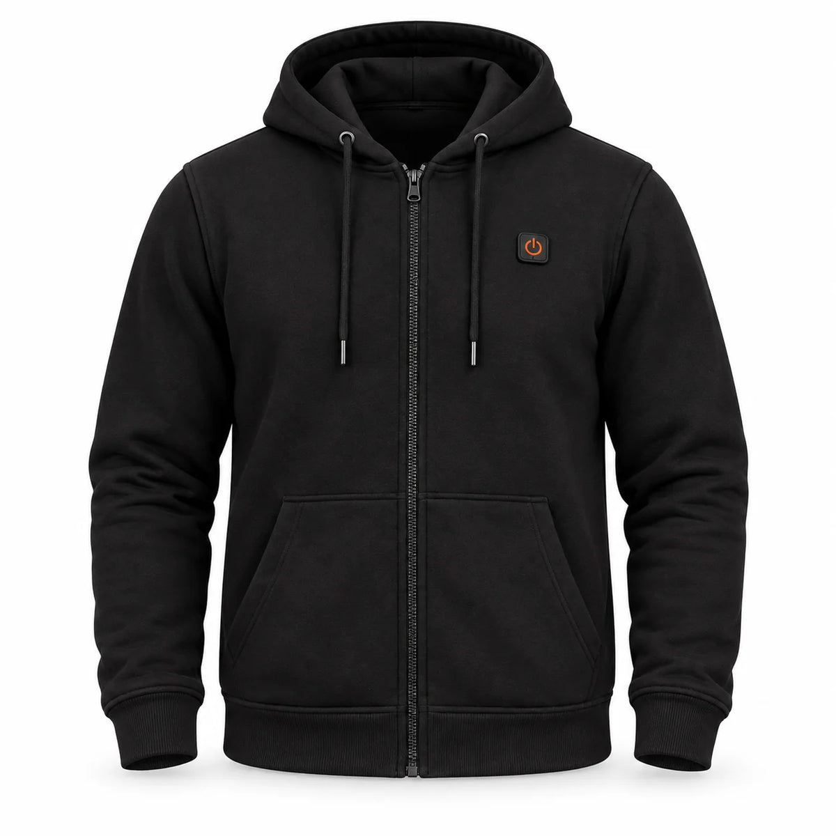 Felpa riscaldata da uomo con zip e cappuccio PyreFit Voltor, vista del prodotto senza modello