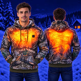 Felpa riscaldata con cappuccio fantasia bosco PyreFit Zippo – calore su petto e schiena