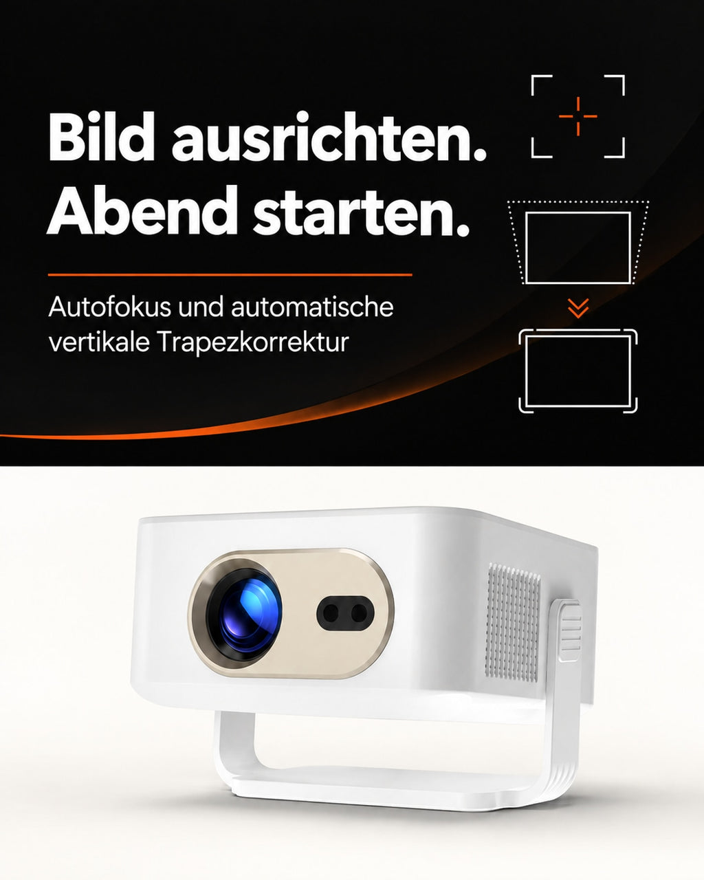 Mini Beamer – Bild ausrichten. Abend starten.