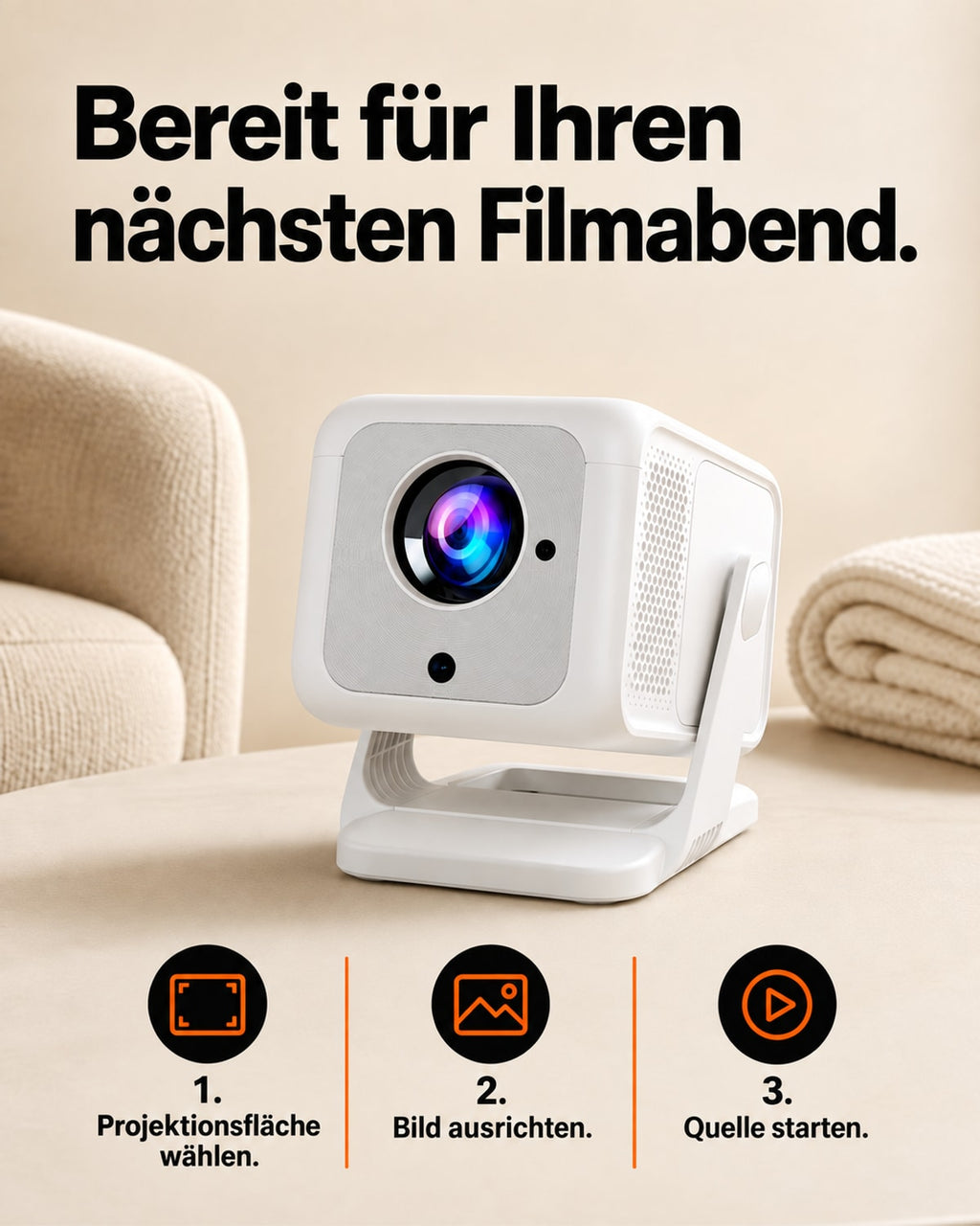 Mini Beamer – Bereit für Ihren nächsten Filmabend.