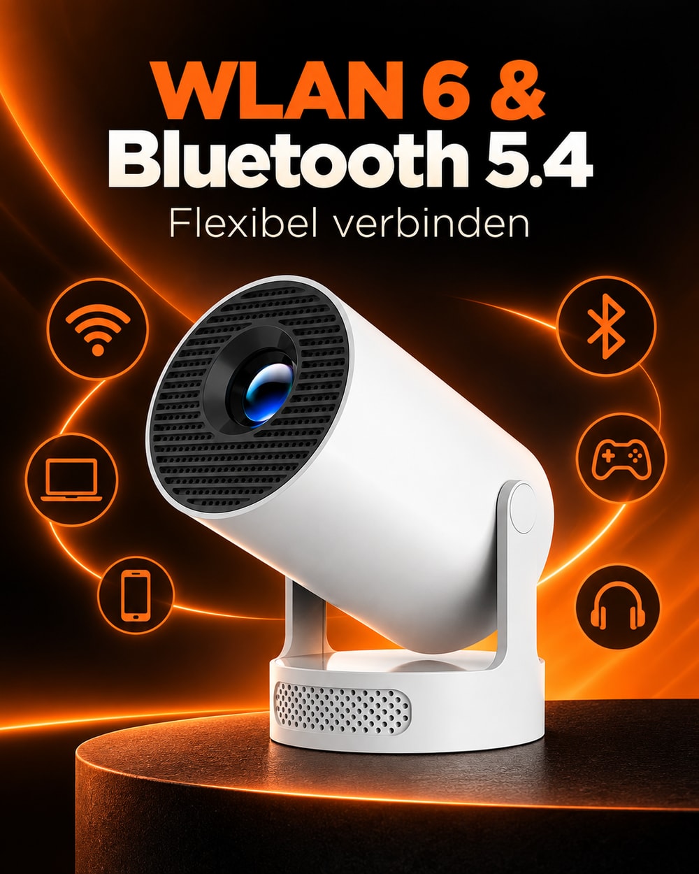 Mini-Beamer – WLAN 6 und Bluetooth 5.4