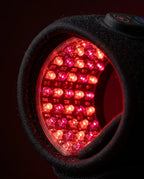 LED-Rotlichtband fürs Handgelenk – Nahaufnahme der roten LEDs