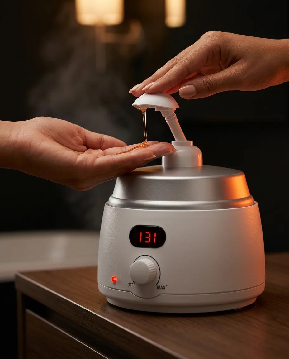 Massageöl-Wärmer mit Display – Hand dosiert Öl aus dem Pumpkopf