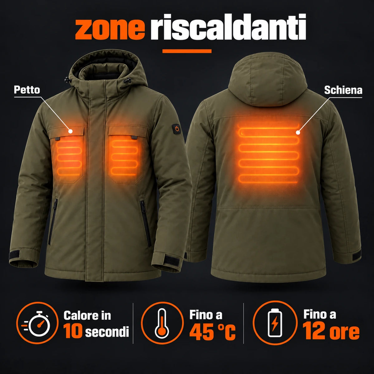 PyreFit Regaro – Parka riscaldato da uomo