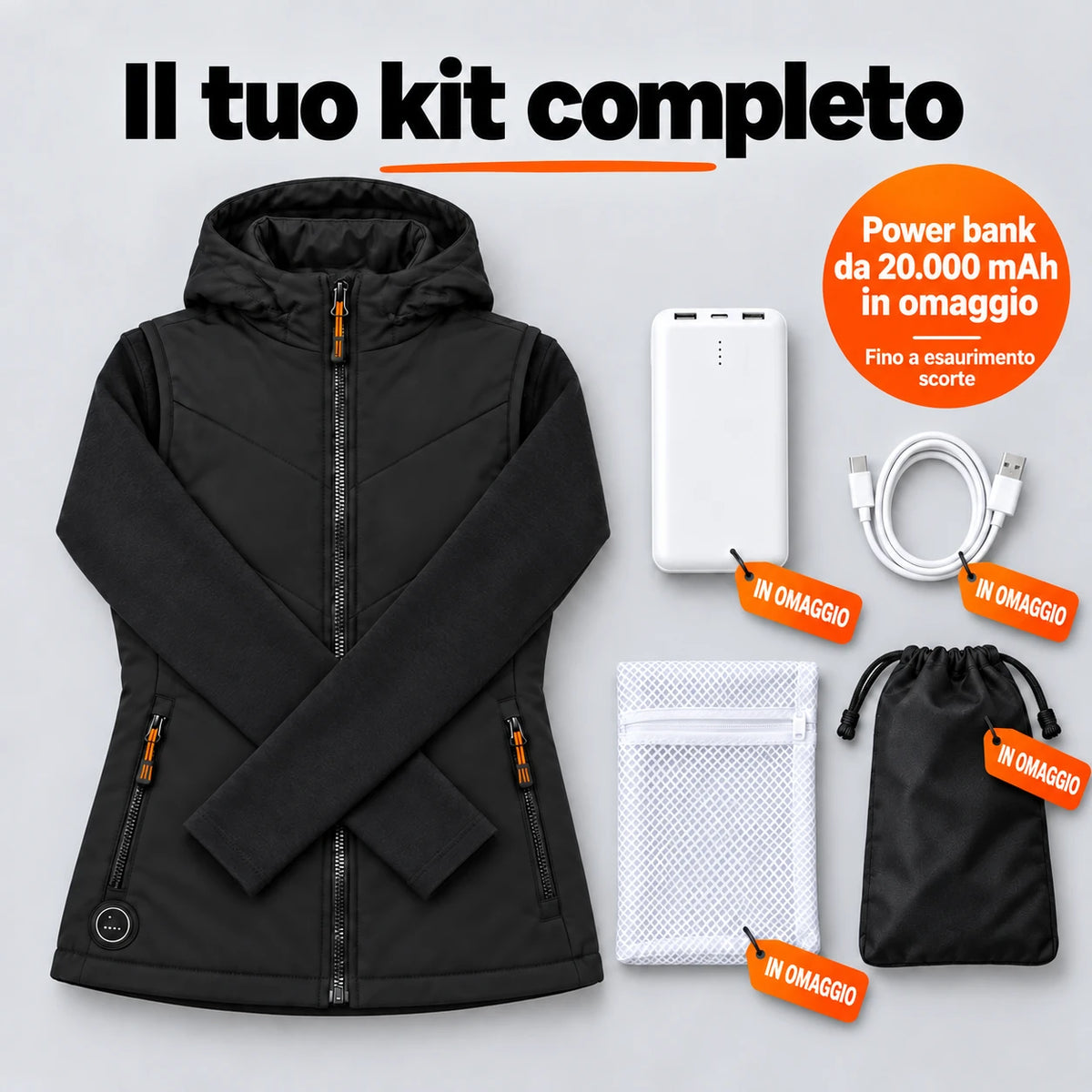 PyreFit Transitor – Gilet riscaldato da donna con cappuccio
