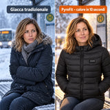 Confronto: giacca invernale normale e giacca riscaldata PyreFit