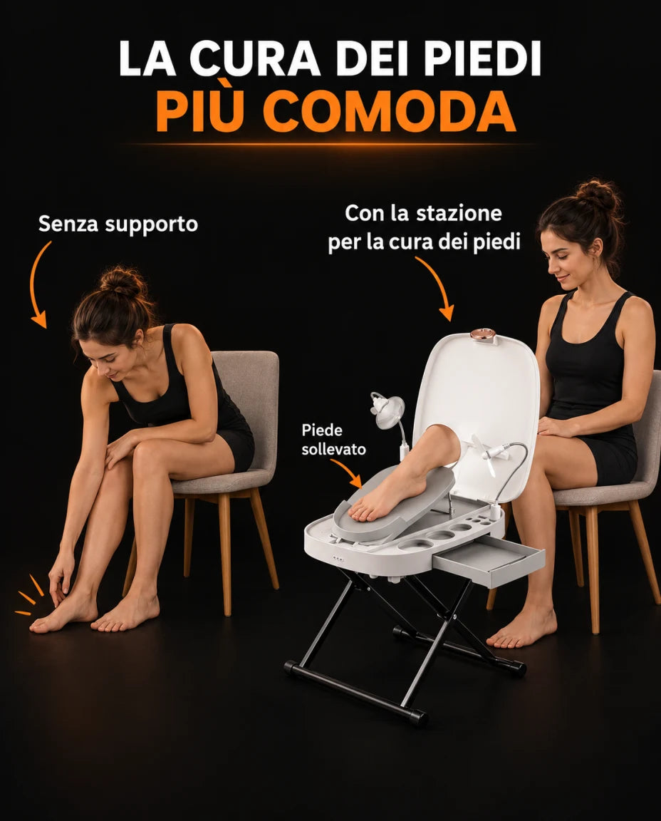 La cura dei piedi in una posizione più comoda