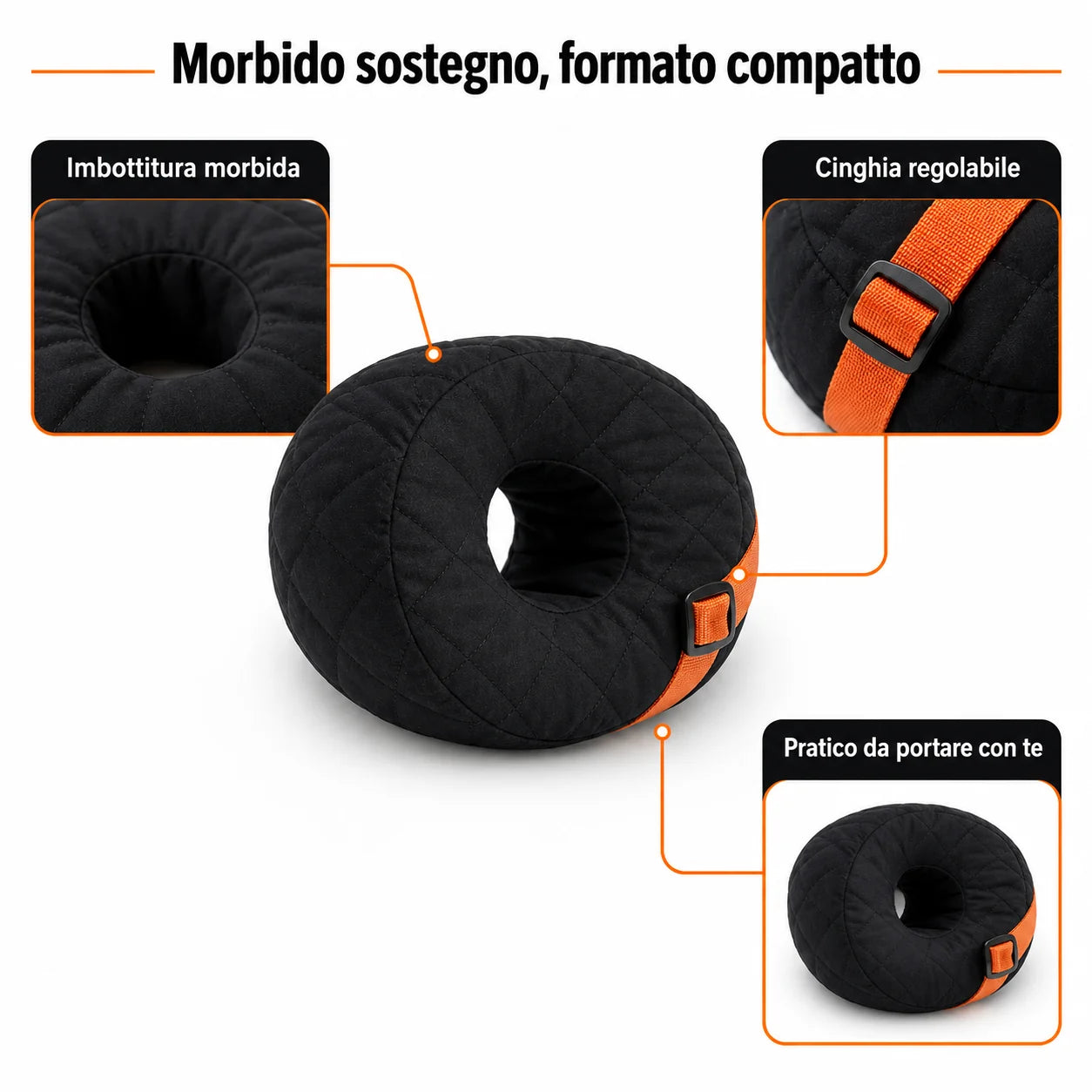 Schiuma morbida e una fascia regolabile