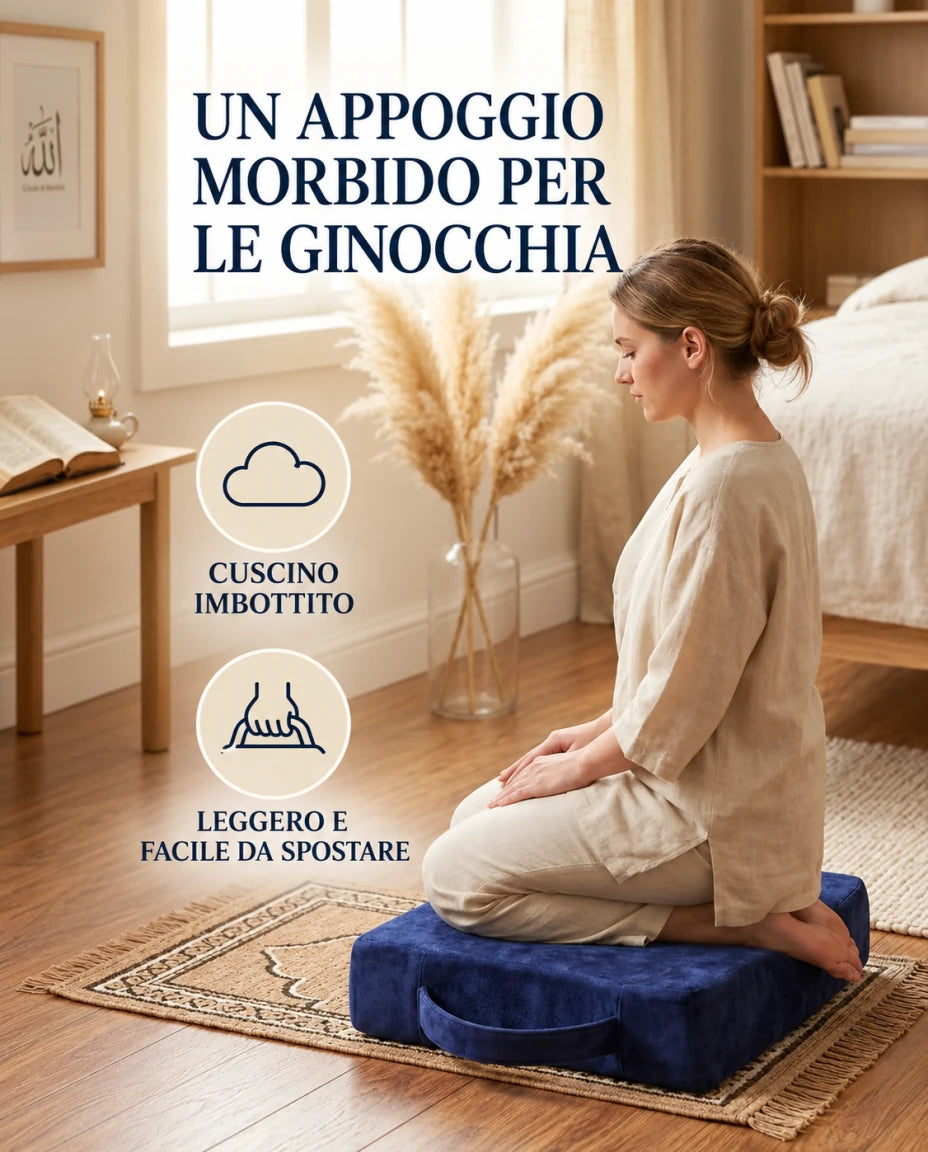 Un cuscino pensato per appoggiare le ginocchia