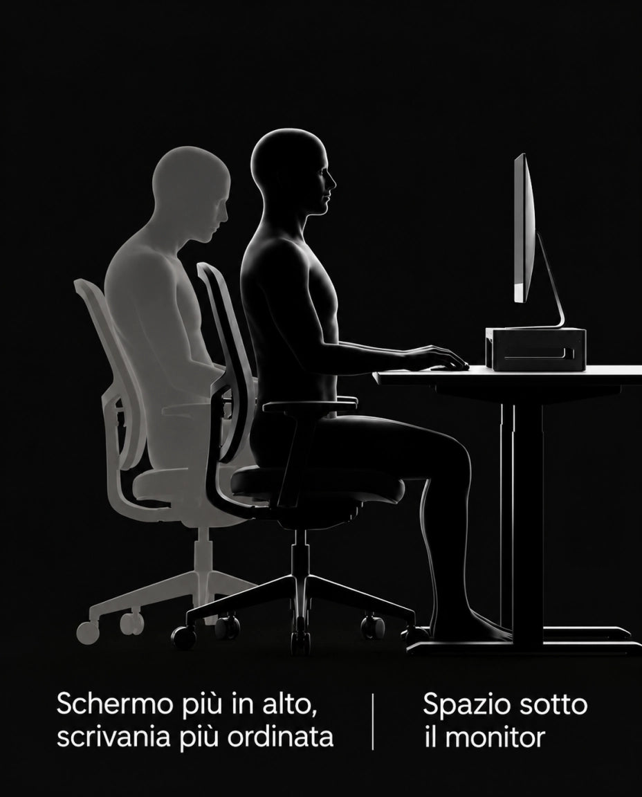 Lo schermo a un’altezza più comoda