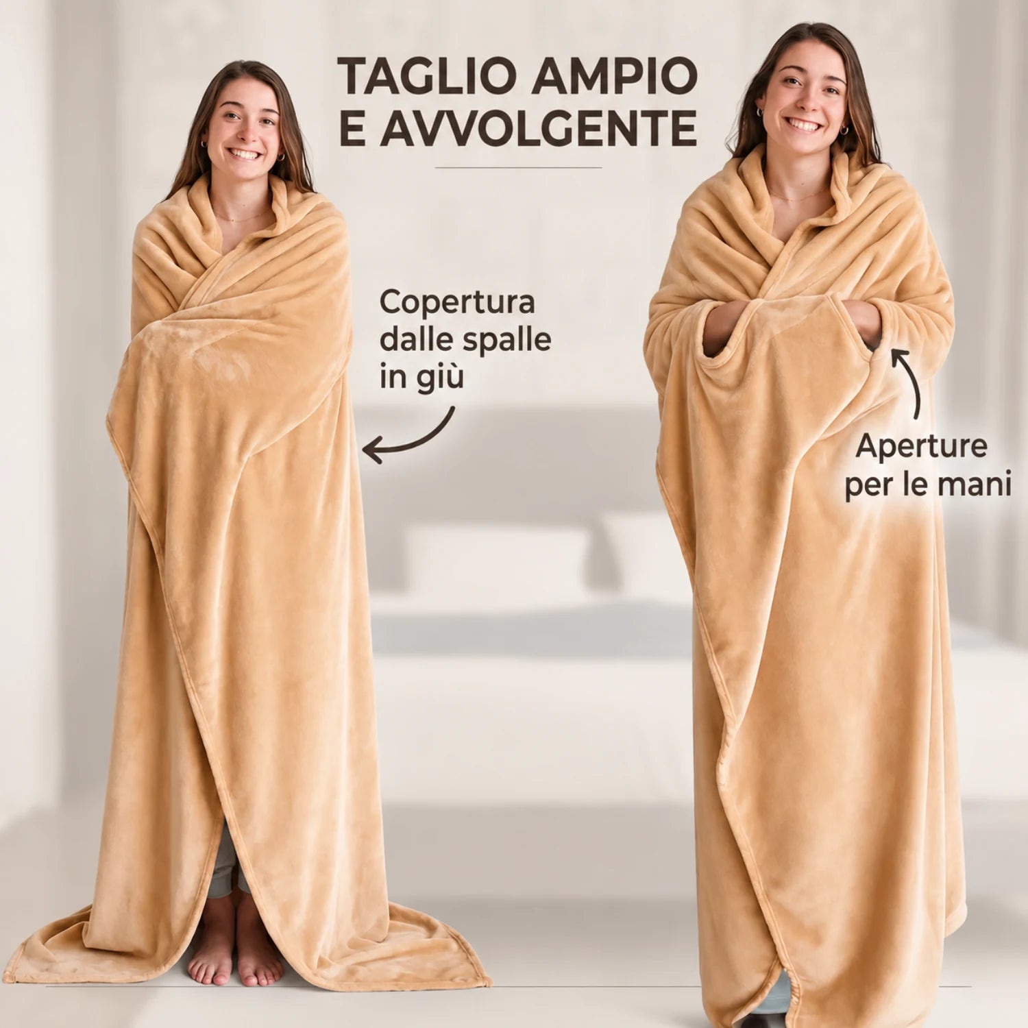 Vestibilità ampia, copertura avvolgente