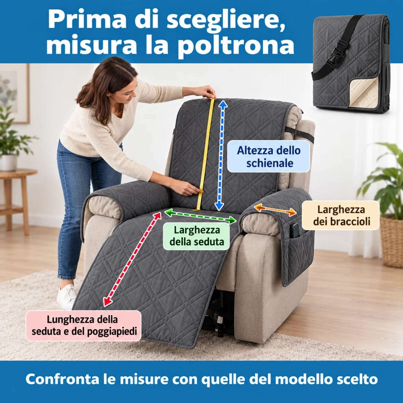 Misure del copripoltrona