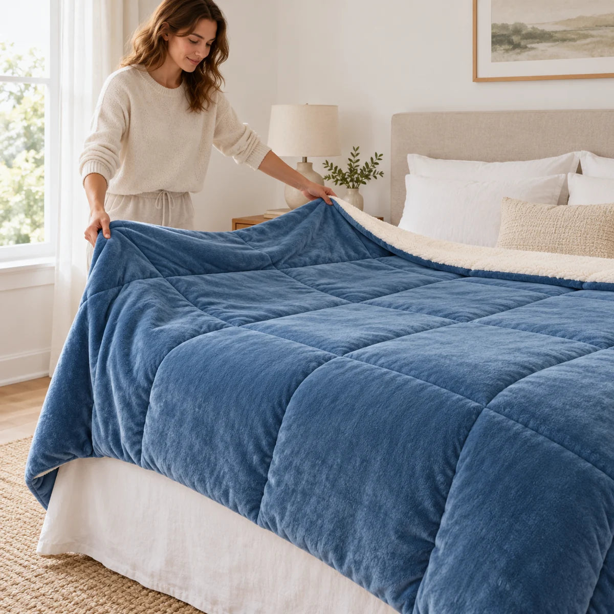 Coperta reversibile in pile — preparazione