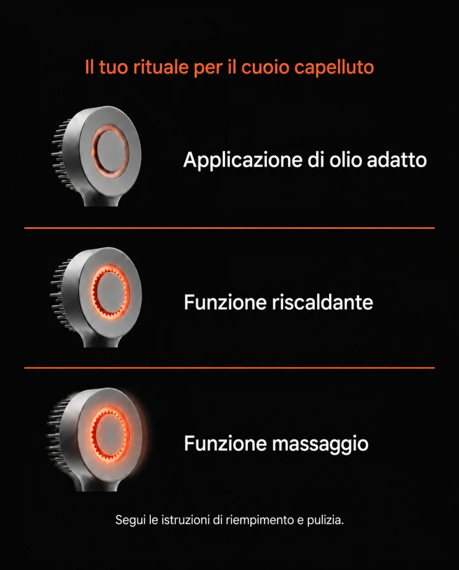 Spazzola per il cuoio capelluto con applicatore di olio – Il tuo rituale per il cuoio capelluto
