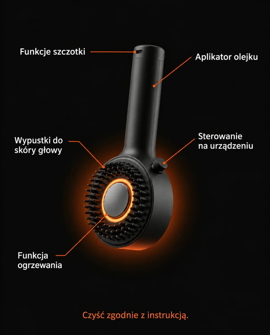 Szczotka do skóry głowy z aplikatorem olejku – Funkcje szczotki
