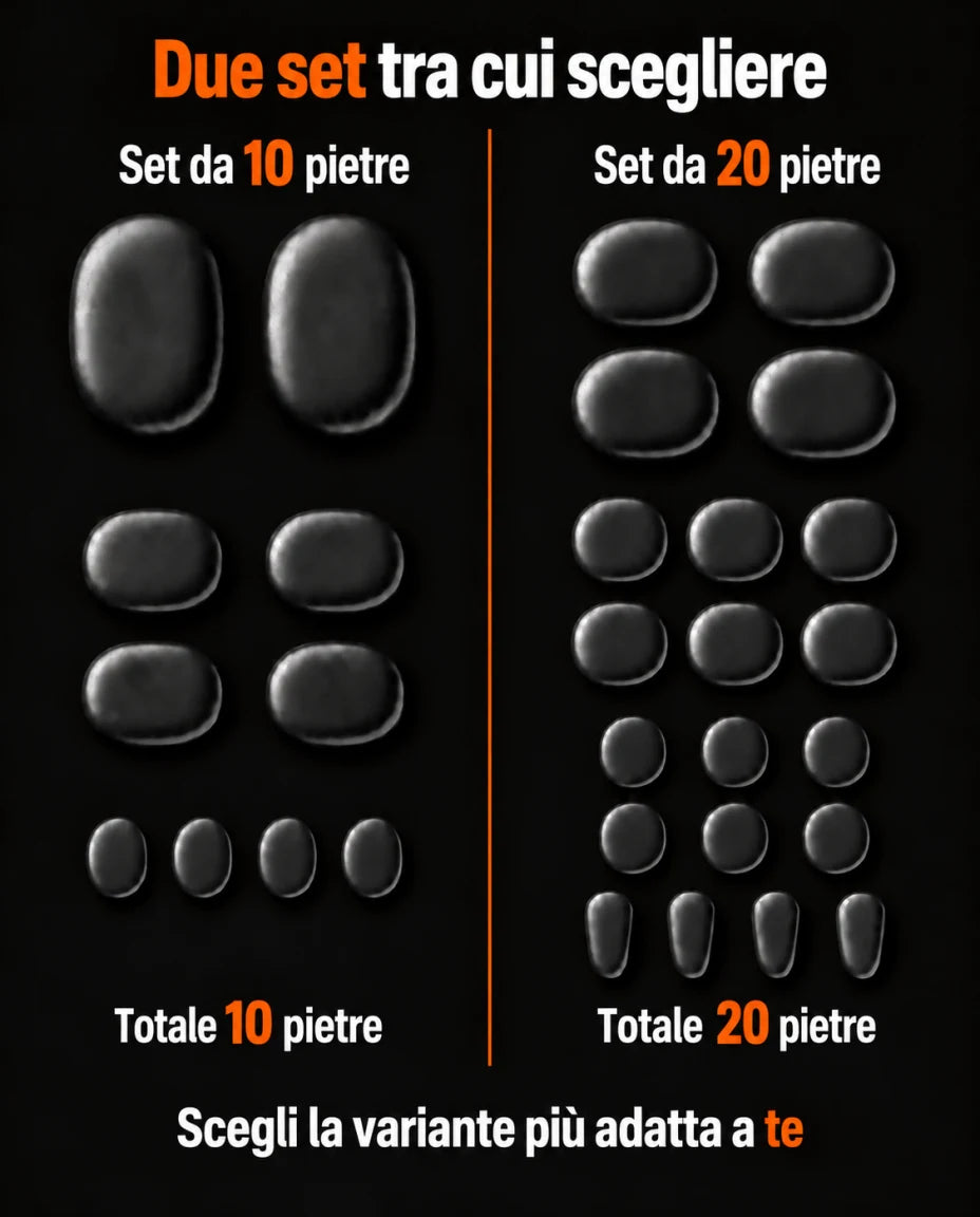 Set Hot Stone da 10 o 20 pietre