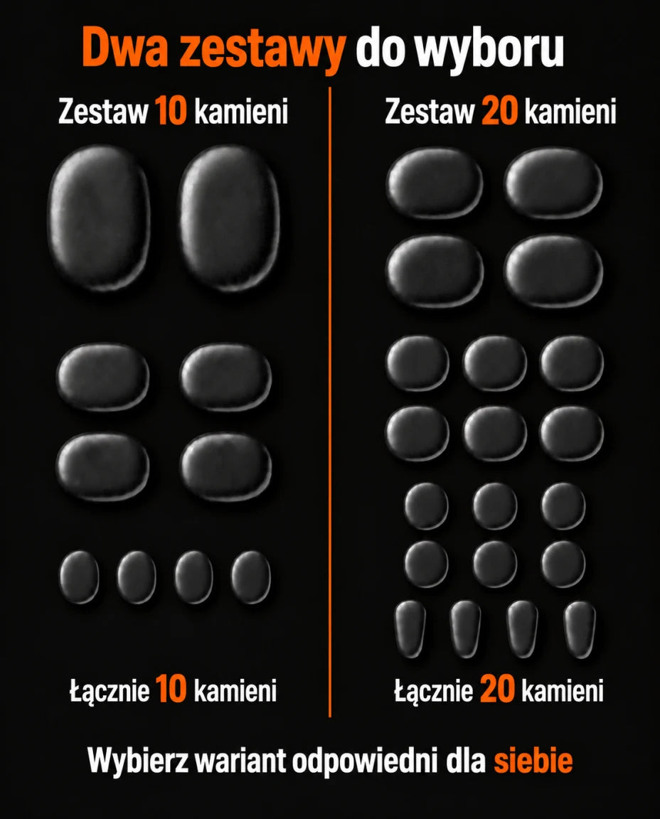 Zestaw Hot Stone z 10 lub 20 kamieniami