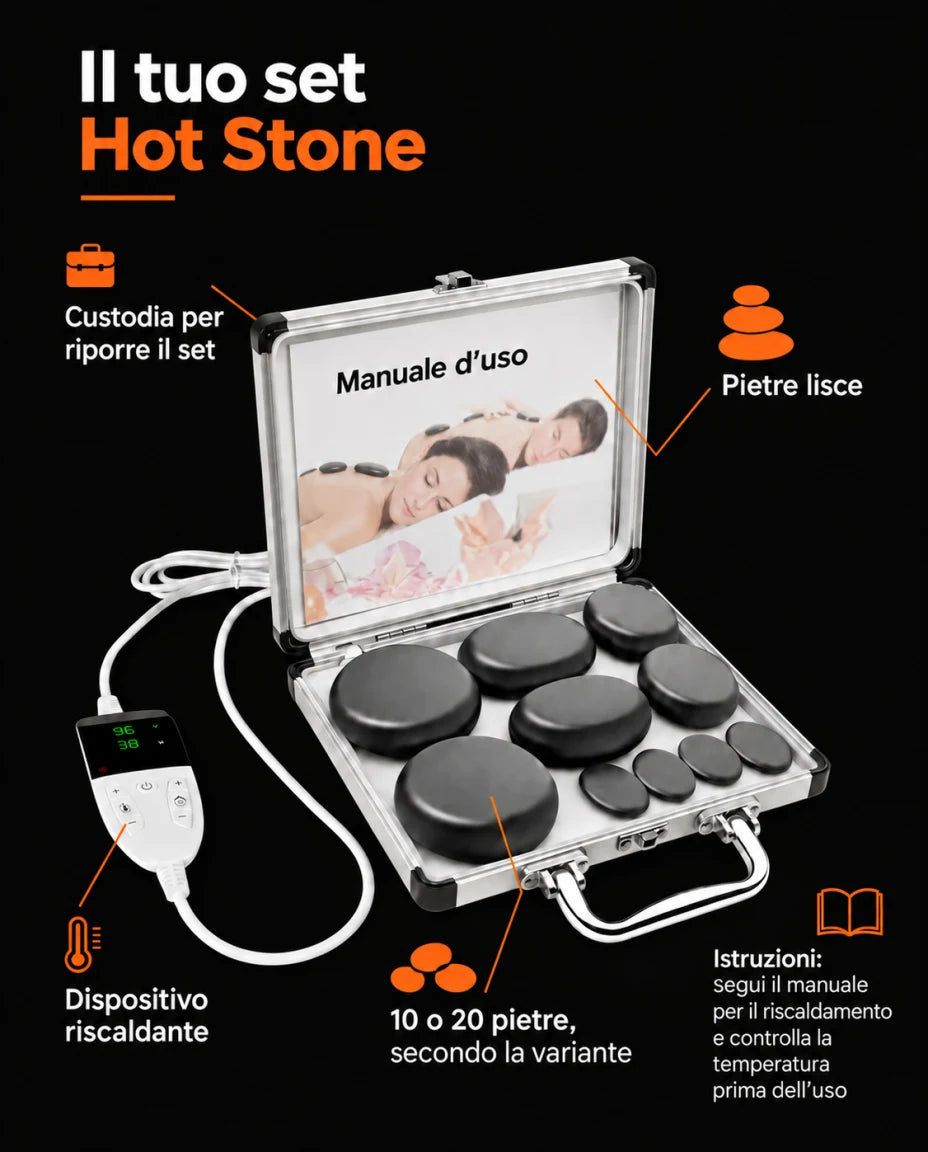 Pietre e dispositivo riscaldante del set Hot Stone