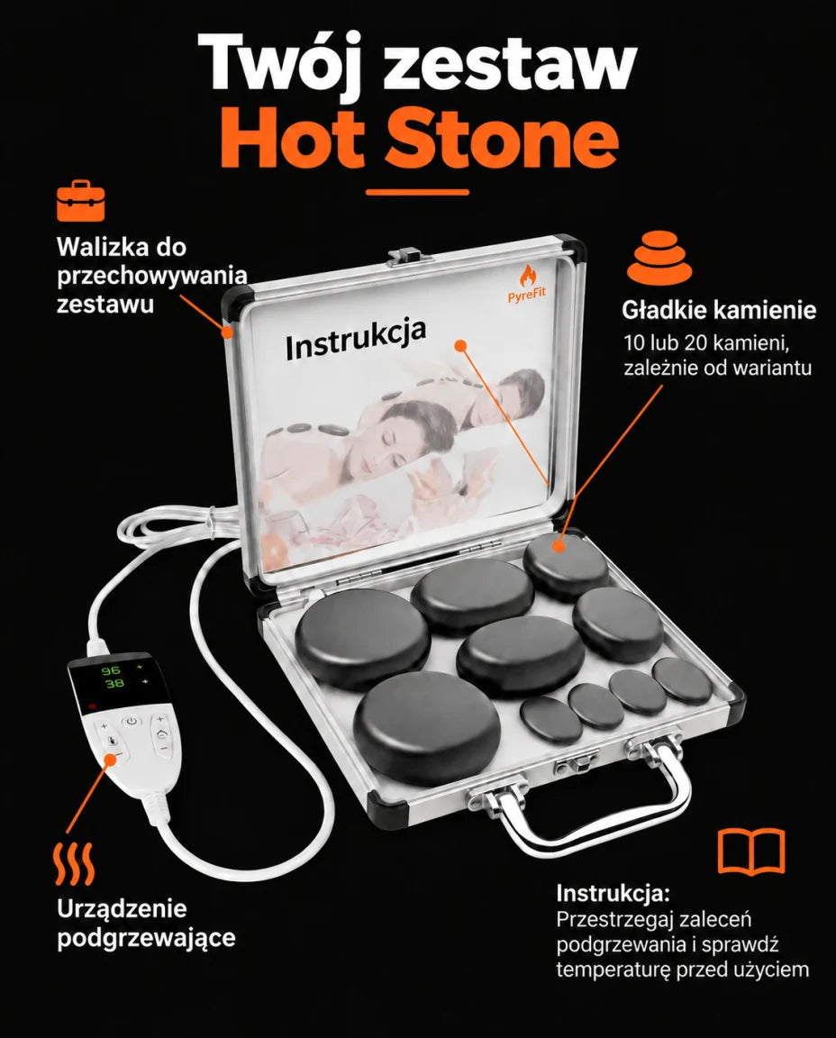 Kamienie i urządzenie podgrzewające w zestawie Hot Stone