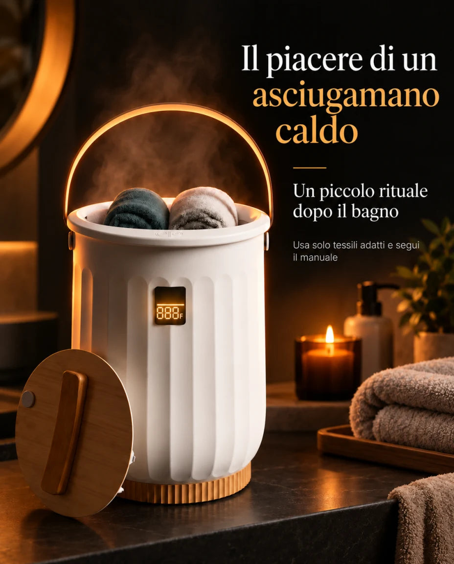 Un asciugamano caldo dopo il bagno