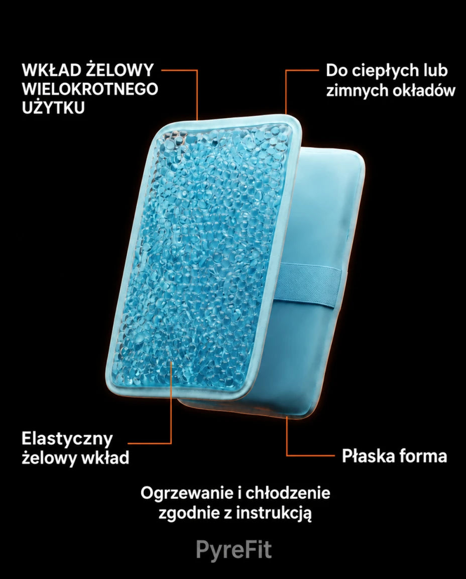 Żelowy wkład do ciepłych i zimnych okładów — Wkład żelowy wielokrotnego użytku