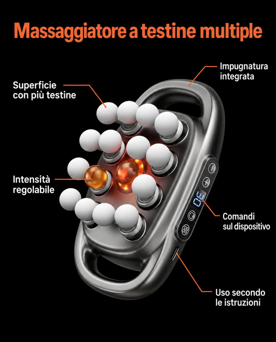 Massaggiatore a testine multiple