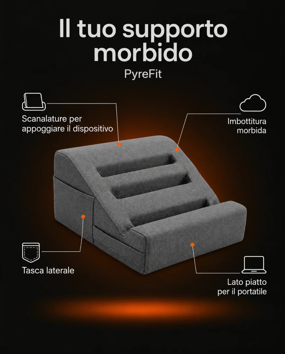 Il tuo supporto morbido — Scanalature per appoggiare il dispositivo