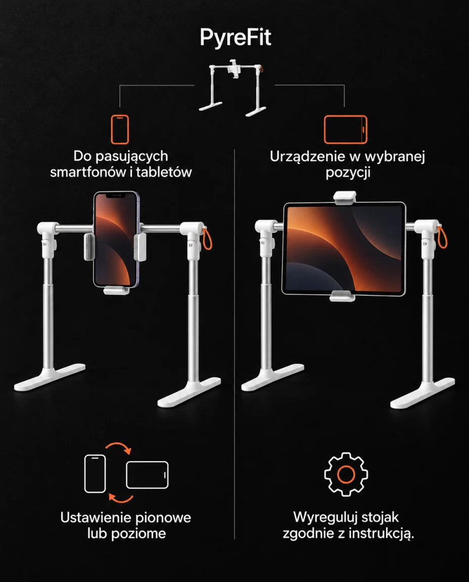 Urządzenie w wybranej pozycji — Do pasujących smartfonów i tabletów