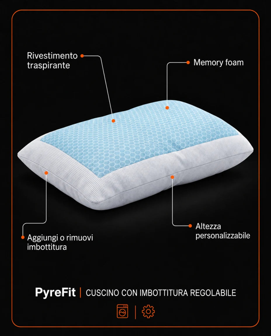Cuscino con imbottitura regolabile