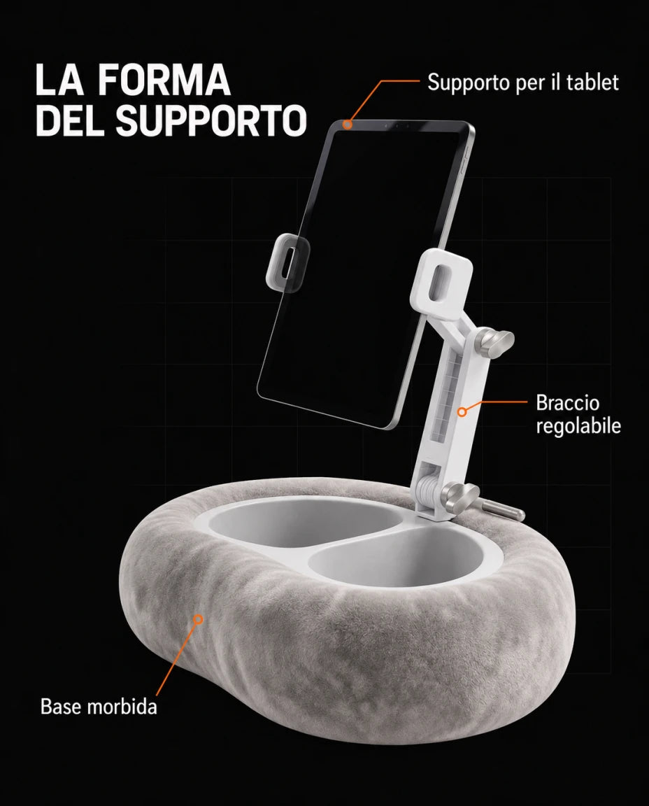 Supporto per tablet con cuscino — La forma del supporto