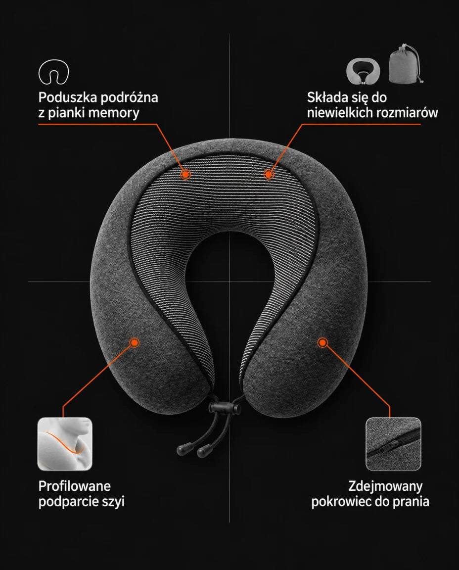 Poduszka podróżna z pianki memory