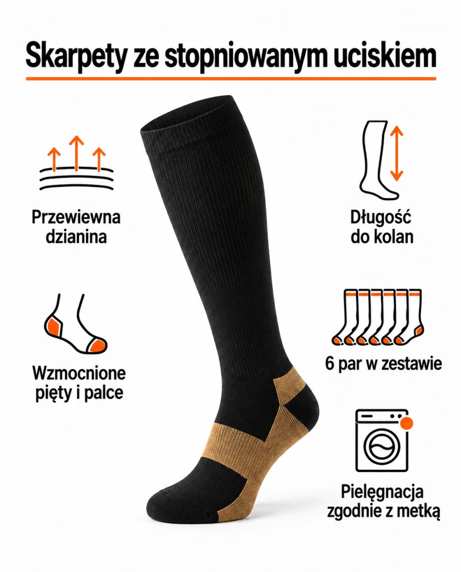 Skarpety ze stopniowanym uciskiem