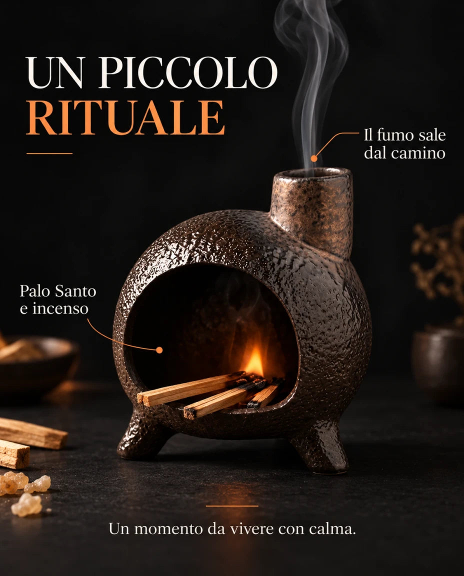 UN PICCOLO RITUALE — Il fumo sale dal camino — Palo Santo e incenso — Un momento da vivere con calma