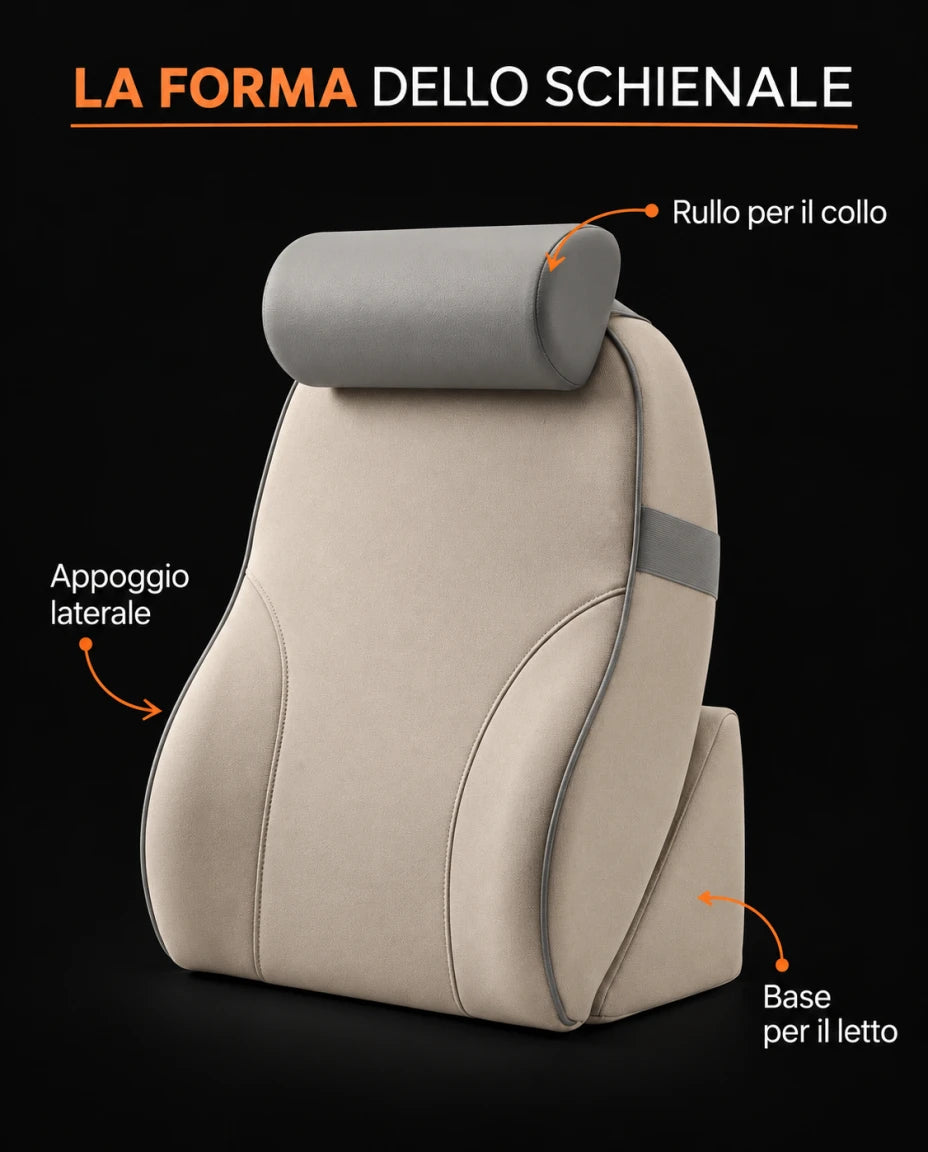 LA FORMA DELLO SCHIENALE — Rullo per il collo — Appoggio laterale — Base per il letto