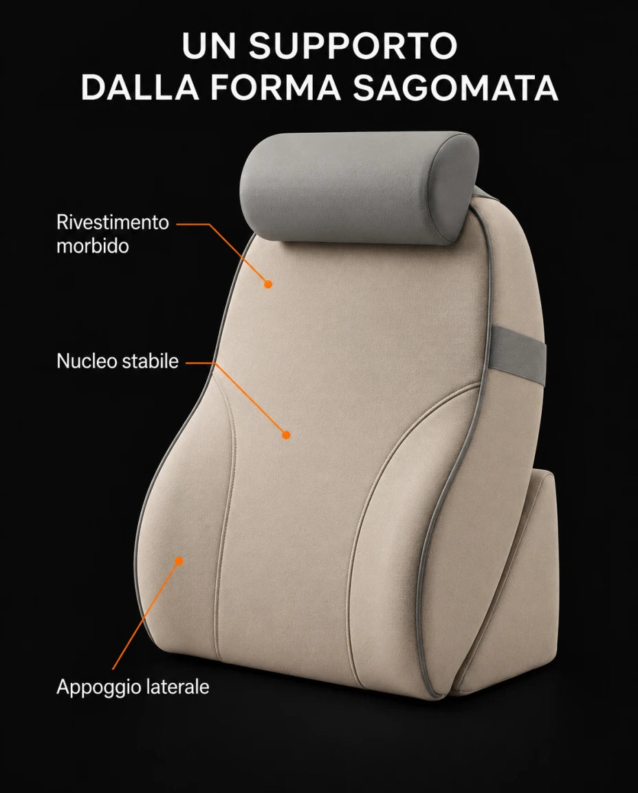 UN SUPPORTO DALLA FORMA SAGOMATA — Rivestimento morbido — Nucleo stabile — Appoggio laterale