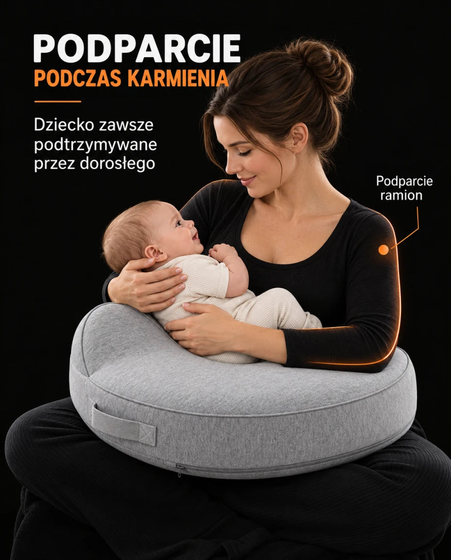 PODPARCIE PODCZAS KARMIENIA — Dziecko zawsze podtrzymywane przez dorosłego — Podparcie ramion