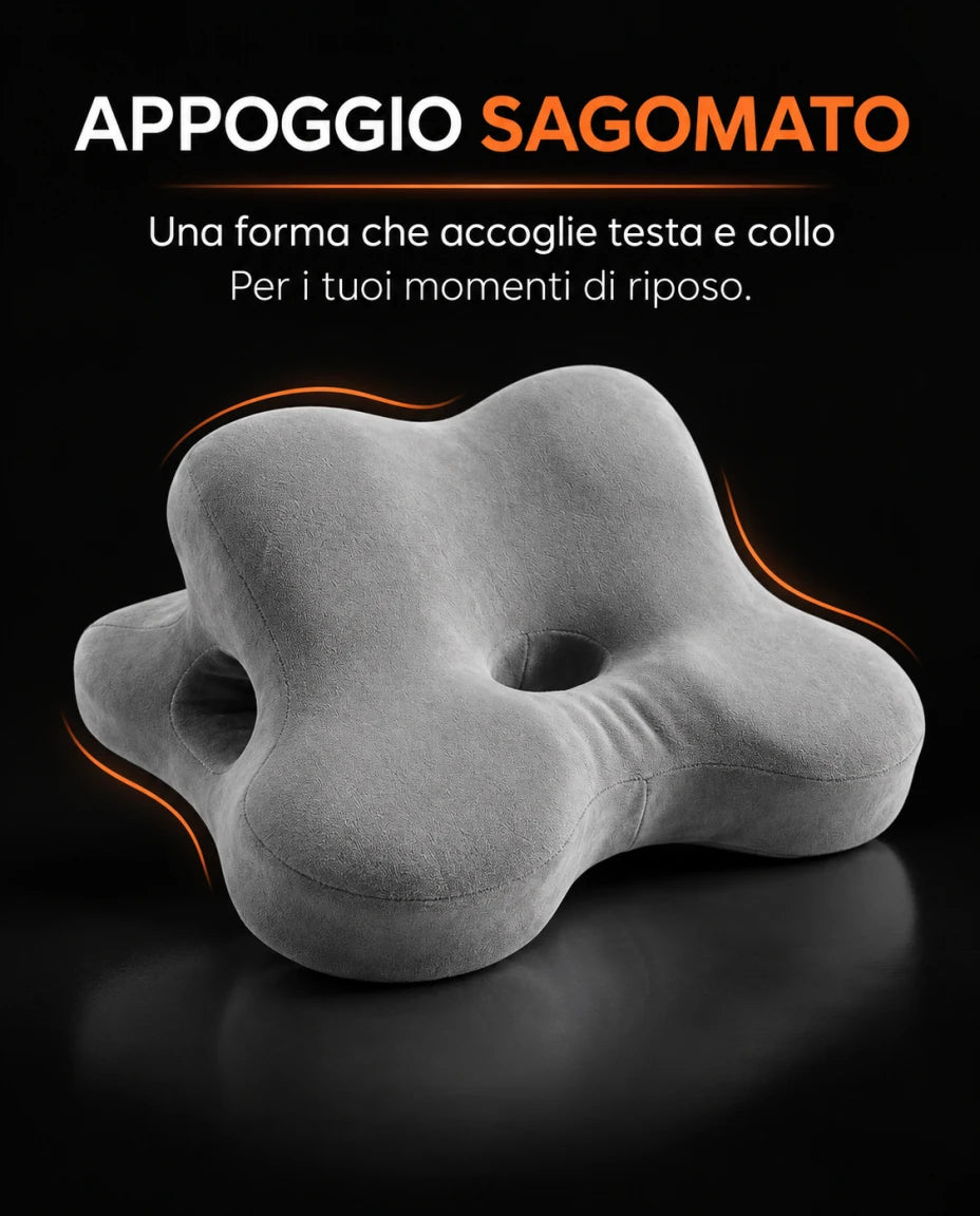 APPOGGIO SAGOMATO — Una forma che accoglie testa e collo — Per i tuoi momenti di riposo