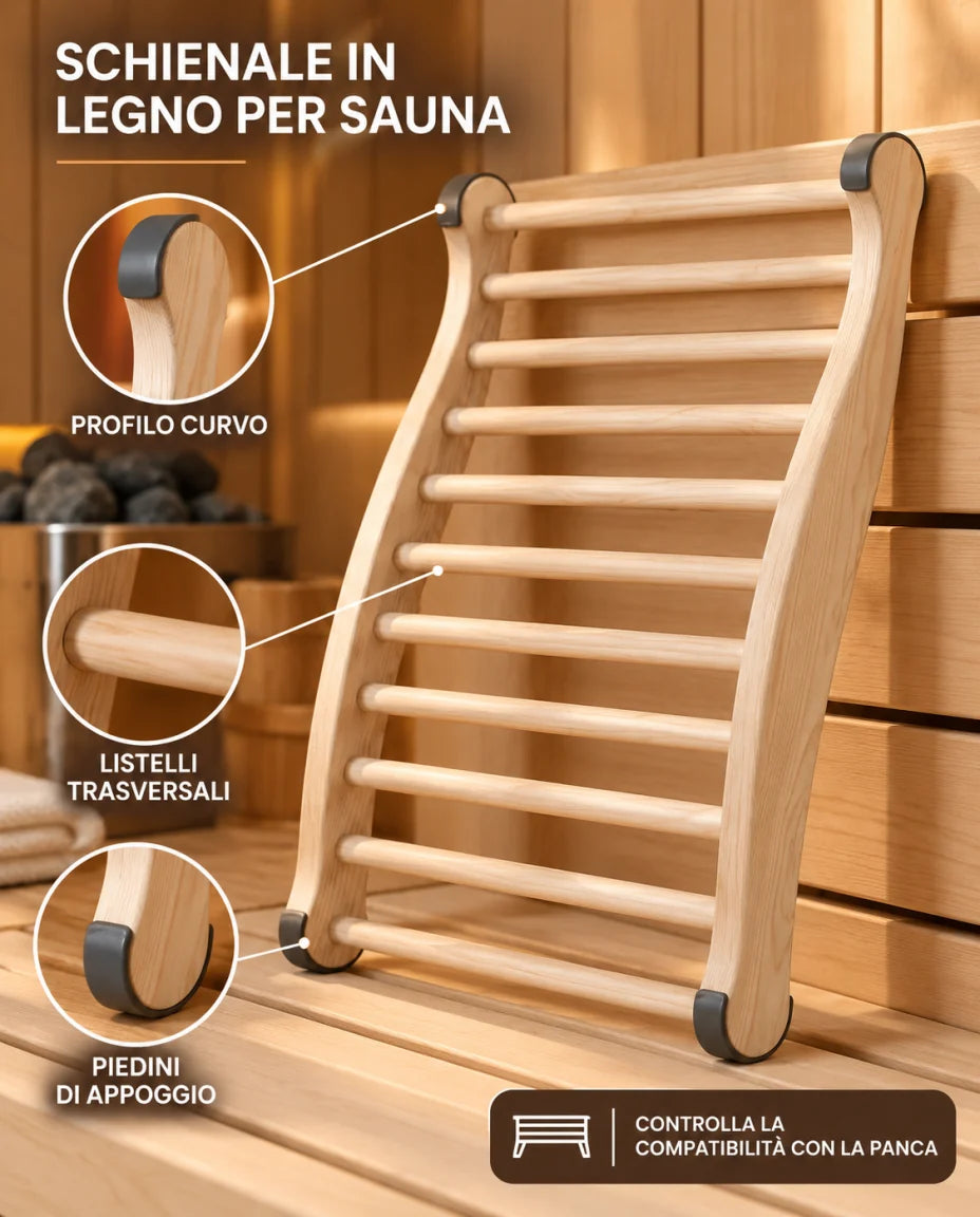 SCHIENALE IN LEGNO PER SAUNA