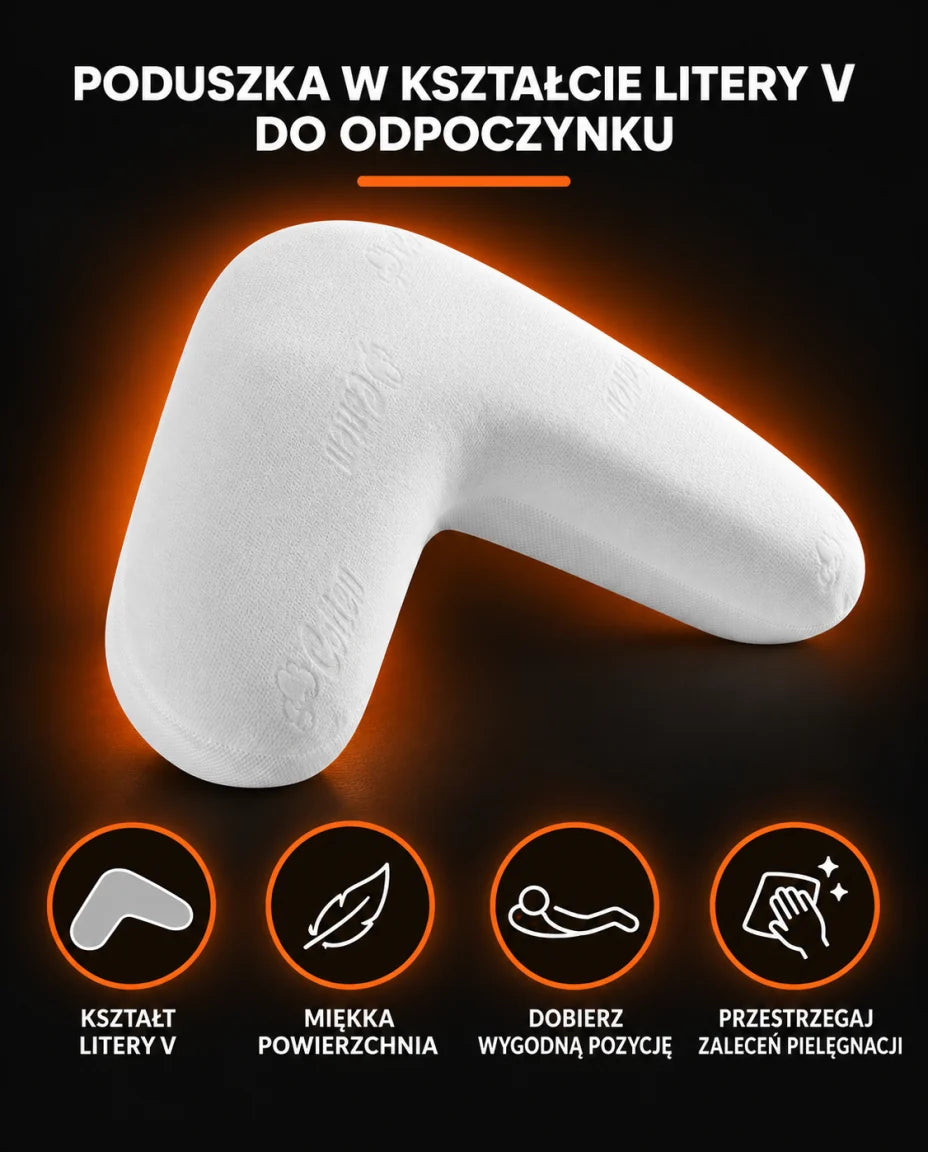 PODUSZKA W KSZTAŁCIE LITERY V DO ODPOCZYNKU