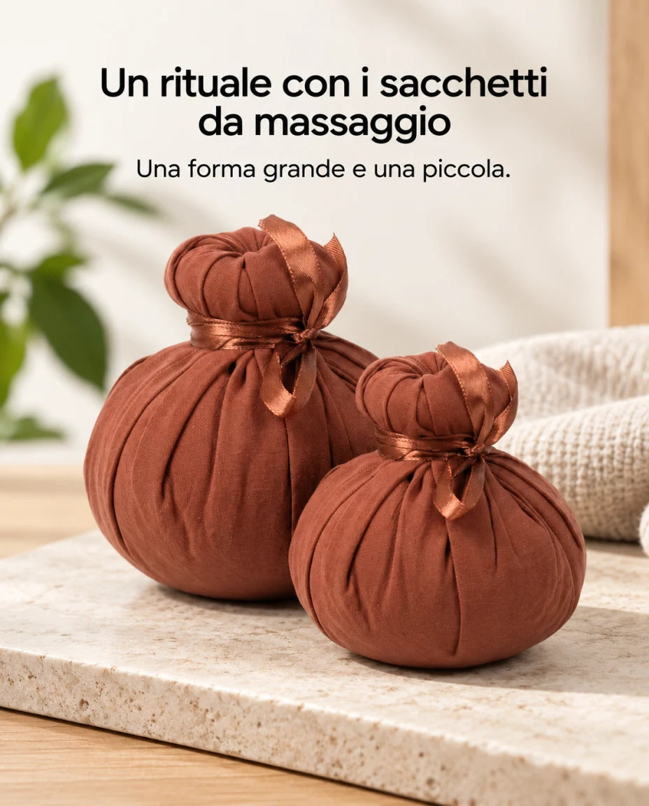 Un rituale con i sacchetti da massaggio