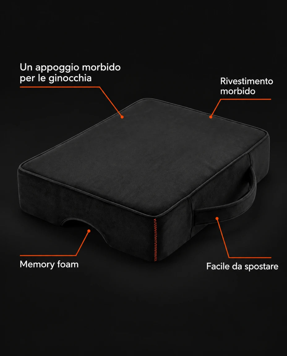 Un appoggio morbido per le ginocchia — Memory foam — Rivestimento morbido — Facile da spostare