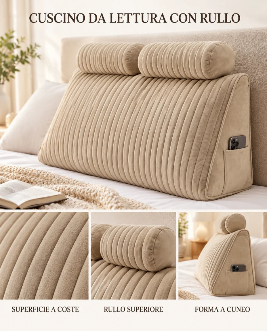 CUSCINO DA LETTURA CON RULLO