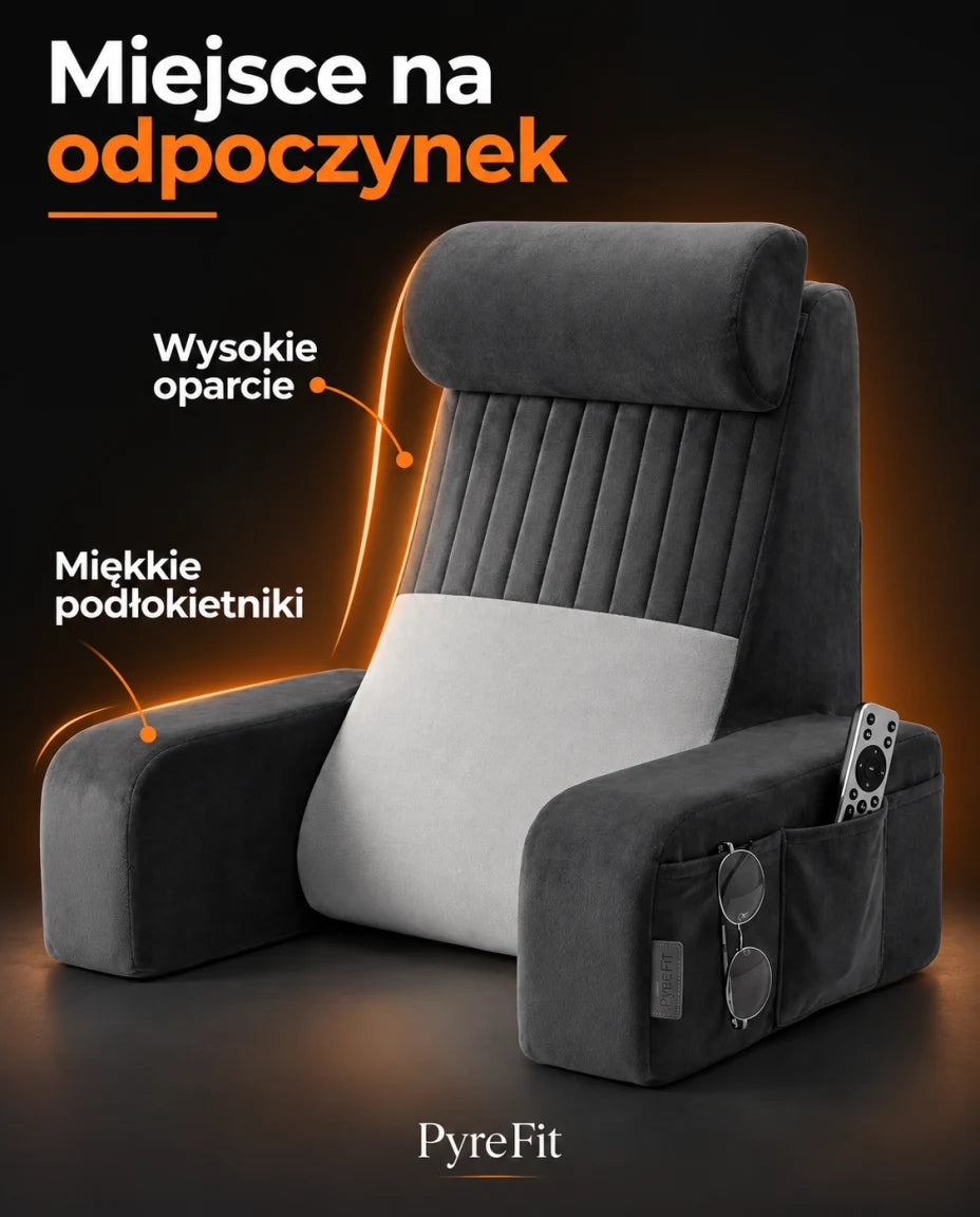 Wysokie oparcie i miękkie podłokietniki poduszki do czytania