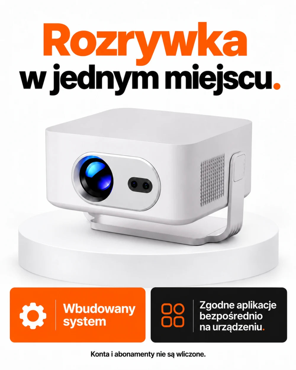 Mini projektor z autofokusem — Rozrywka w jednym miejscu; Wbudowany system
