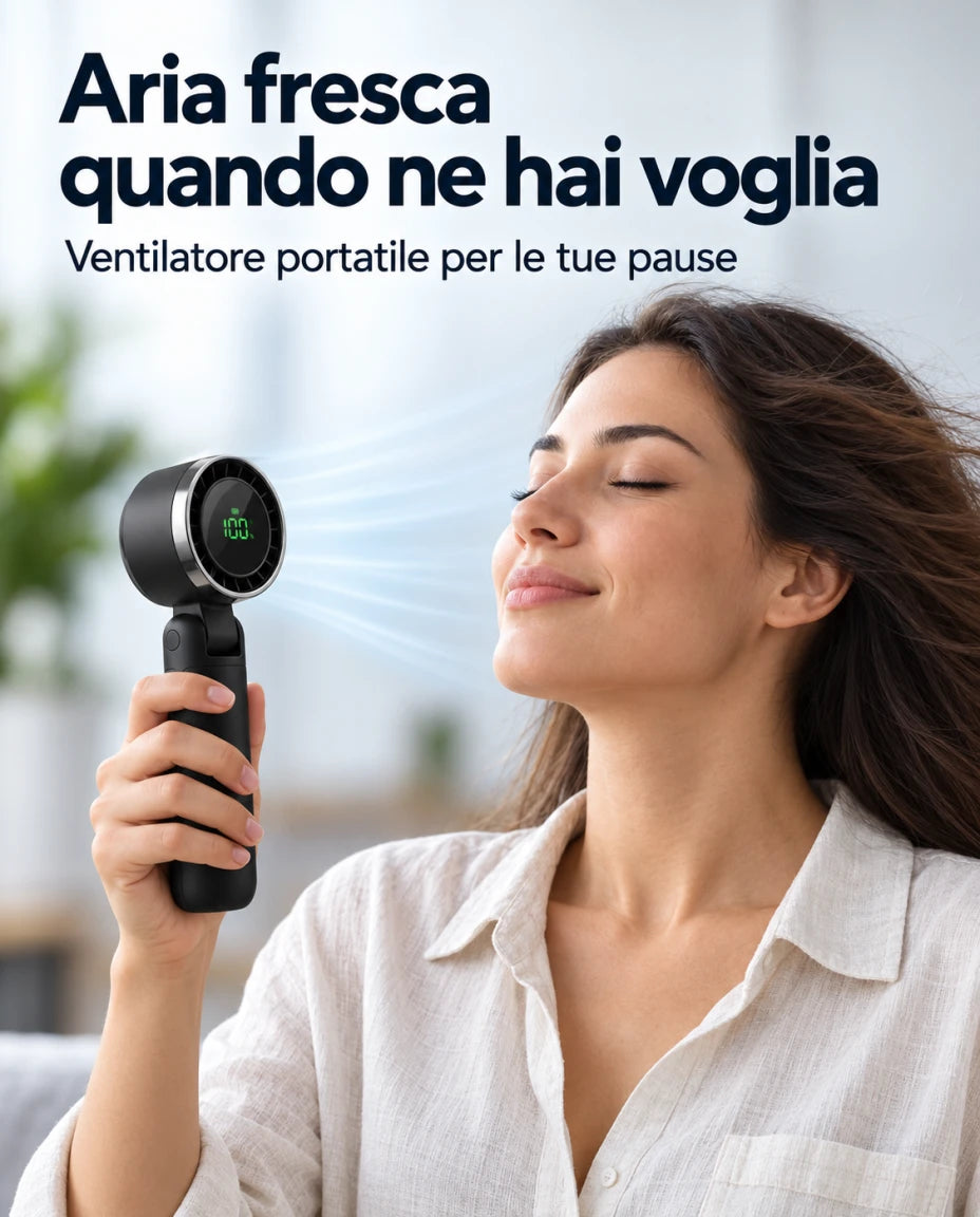 Aria fresca quando ne hai voglia — Ventilatore portatile per le tue pause
