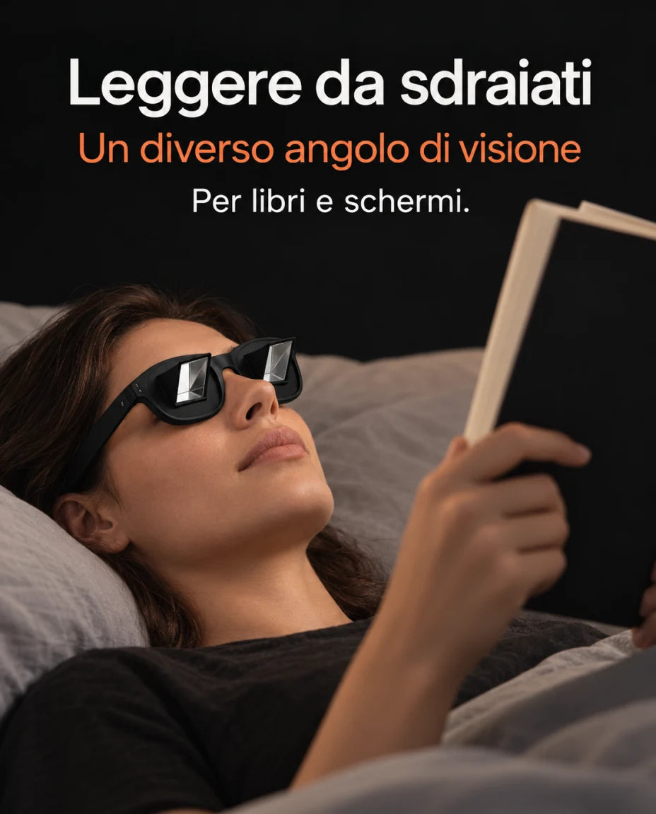 Leggere da sdraiati · Un diverso angolo di visione · Per libri e schermi